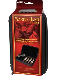 Hohner Marine band 1896 pack of 5 harmonicas and case