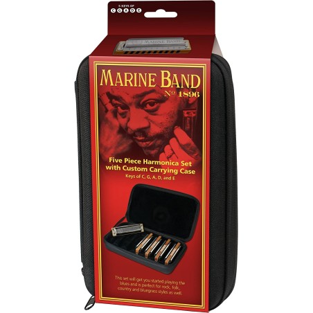 Hohner Marine Band classic 5-piece Harmonica Set with Case