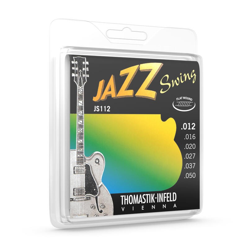 Thomastik Jazz Swing Series Guitar 6 String Pure Nickel Flat Wounds E, B, G, D, A, E Set (JS112)