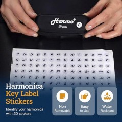 HARMO Harmo Harmonica 2D Key Label stickers 137 Harmo diatonic harmonicas  $14.99