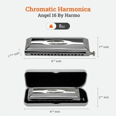 HARMO Harmo Angel 16 harmonica Harmo Chromatic Harmonicas  $179.90 designed in the us