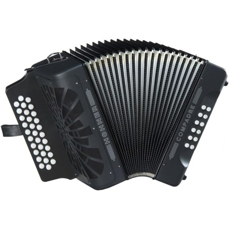 Hohner Compadre G/C/F 3-Row Diatonic Accordion - Black