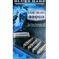 Hohner Blues Harp Set of 5 harmonicas and the Case