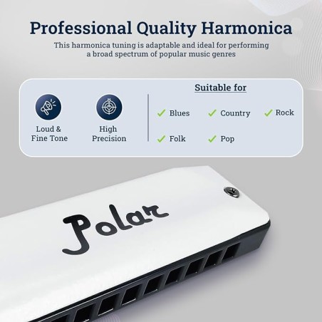 Harmo Polar pro pack set of 5 harmonica with gig bag and keychain harmonica