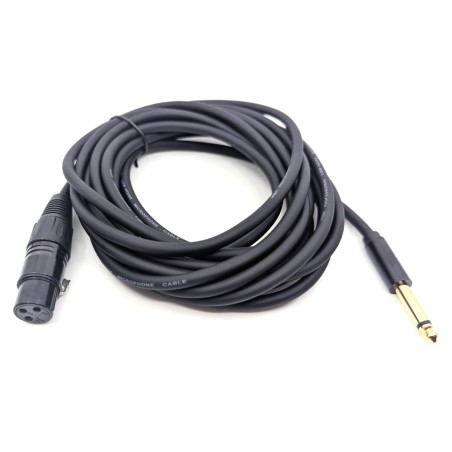 Harmo XLR F to 1/4" Jack long 16ft cable for harmonica microphone