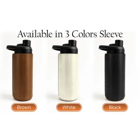 Oliriss 18oz brown leather stainless steel water bottle