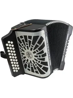 Hohner Compadre G/C/F 3-Row Diatonic Accordion - Black