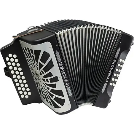 Hohner Compadre G/C/F 3-Row Diatonic Accordion - Black