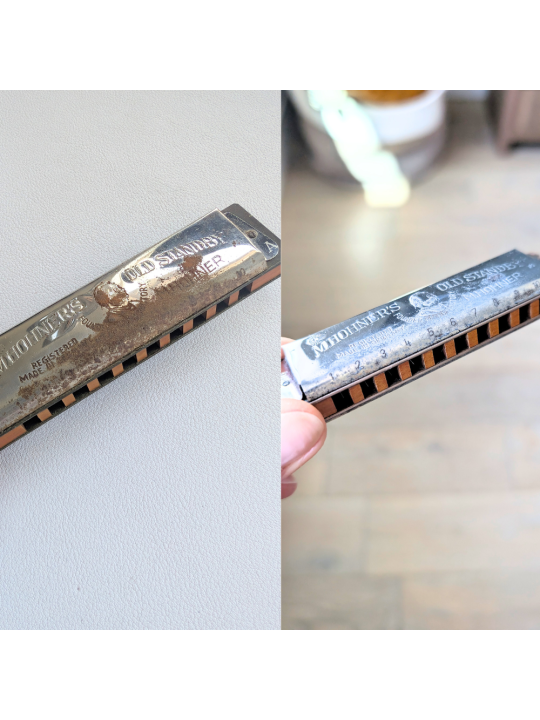 Antique harmonica cleaning