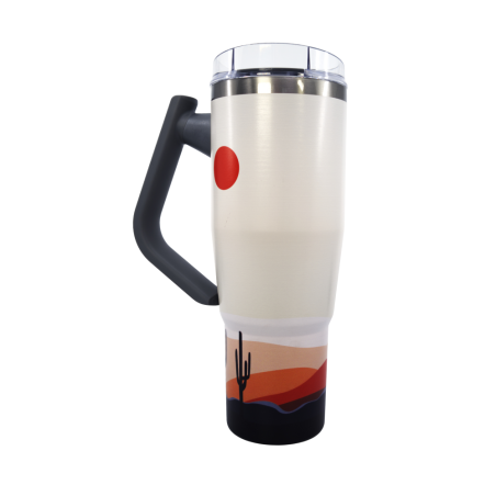 Oliriss 40 oz insulated water tumbler w/rotatable handle hot/cold drinks