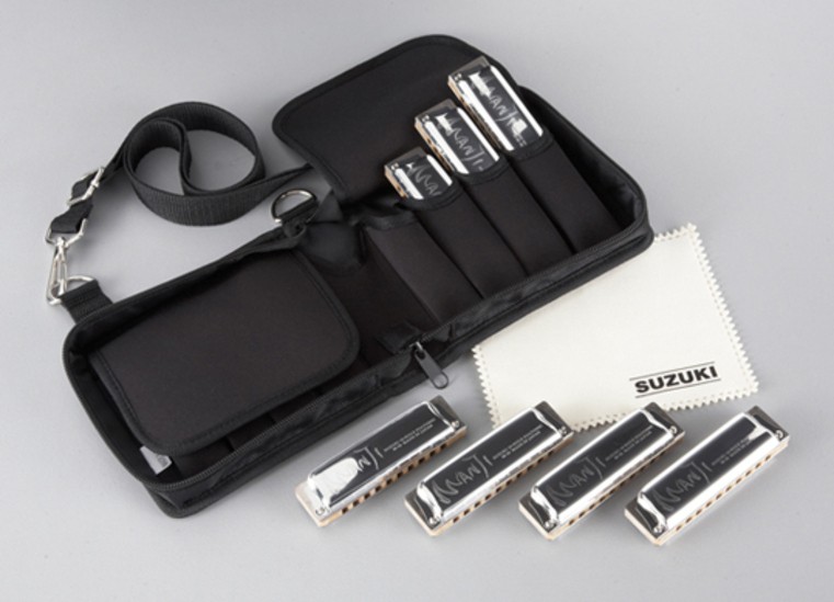 Suzuki Manji set of 7 harmonicas with carrying case and discount