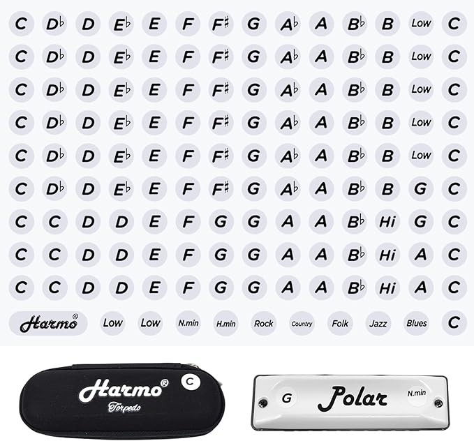 HARMO Harmo Harmonica 2D Key Label stickers 137 Harmo diatonic harmonicas $14.99