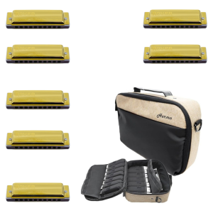 Harmo Rover 7 Diatonic harmonica set with Pro Case